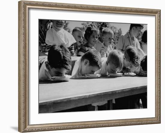 Pie Eating Contest During Church Social-Al Fenn-Framed Photographic Print