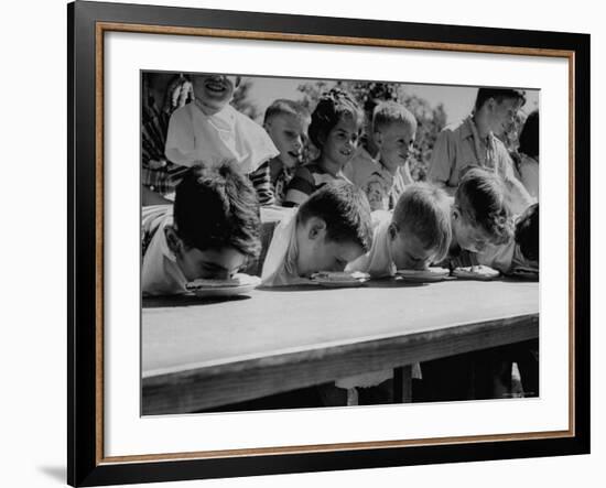 Pie Eating Contest During Church Social-Al Fenn-Framed Photographic Print