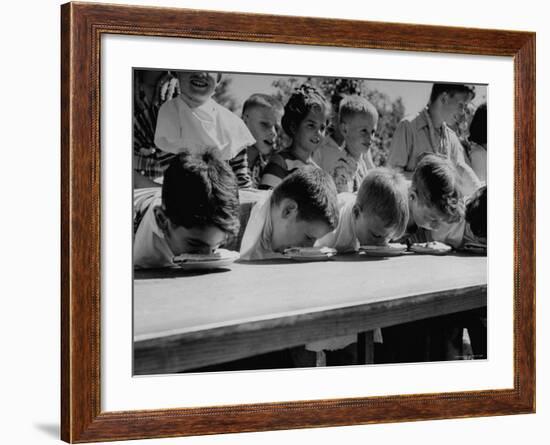 Pie Eating Contest During Church Social-Al Fenn-Framed Photographic Print