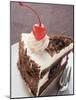 Piece of Black Forest Gateau with Cherry-null-Mounted Photographic Print