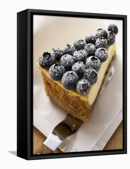 Piece of Blueberry Cheesecake-null-Framed Premier Image Canvas