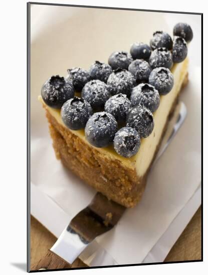 Piece of Blueberry Cheesecake-null-Mounted Photographic Print