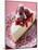 Piece of Cheesecake with Raspberries and Cream-null-Mounted Photographic Print