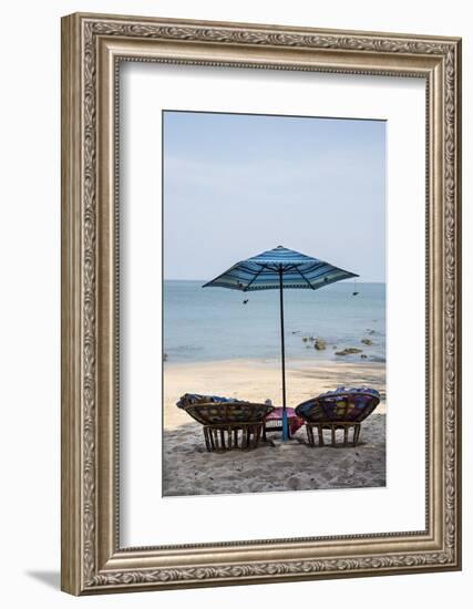 Piece of Furniture, Sunshade, Beach Bar, Thailand, Beach-Andrea Haase-Framed Photographic Print