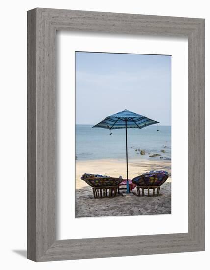 Piece of Furniture, Sunshade, Beach Bar, Thailand, Beach-Andrea Haase-Framed Photographic Print