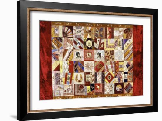 Pieced and Appliqued Contained Crazy Quilt, American, Late 19th Century-null-Framed Giclee Print