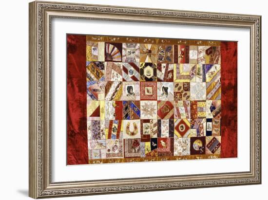 Pieced and Appliqued Contained Crazy Quilt, American, Late 19th Century-null-Framed Premium Giclee Print