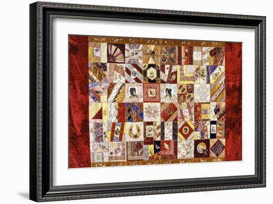 Pieced and Appliqued Contained Crazy Quilt, American, Late 19th Century-null-Framed Premium Giclee Print