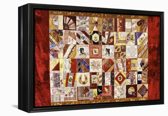 Pieced and Appliqued Contained Crazy Quilt, American, Late 19th Century-null-Framed Premier Image Canvas