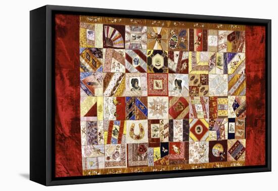 Pieced and Appliqued Contained Crazy Quilt, American, Late 19th Century-null-Framed Premier Image Canvas