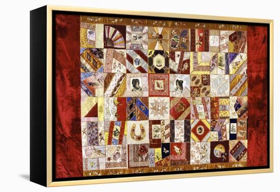 Pieced and Appliqued Contained Crazy Quilt, American, Late 19th Century-null-Framed Premier Image Canvas