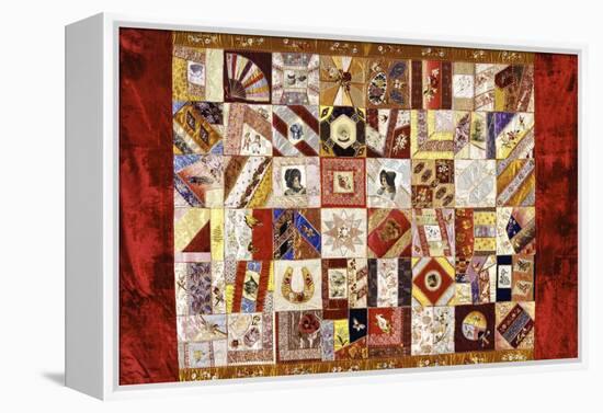 Pieced and Appliqued Contained Crazy Quilt, American, Late 19th Century-null-Framed Premier Image Canvas