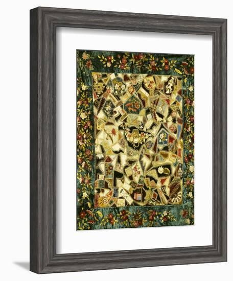 Pieced and Embroidered Silk and Velvet Crazy Quilt, American, Late 19th Century-null-Framed Giclee Print