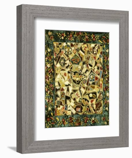 Pieced and Embroidered Silk and Velvet Crazy Quilt, American, Late 19th Century-null-Framed Giclee Print