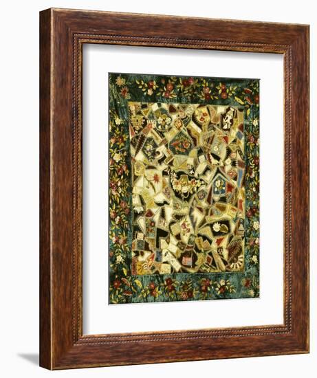 Pieced and Embroidered Silk and Velvet Crazy Quilt, American, Late 19th Century-null-Framed Giclee Print