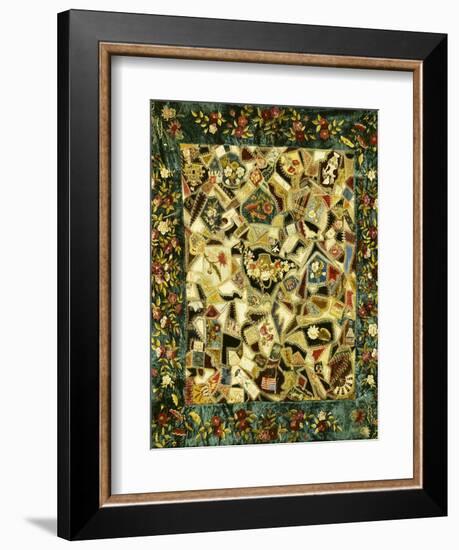 Pieced and Embroidered Silk and Velvet Crazy Quilt, American, Late 19th Century-null-Framed Giclee Print