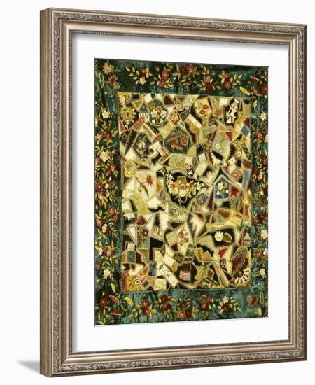 Pieced and Embroidered Silk and Velvet Crazy Quilt, American, Late 19th Century-null-Framed Giclee Print