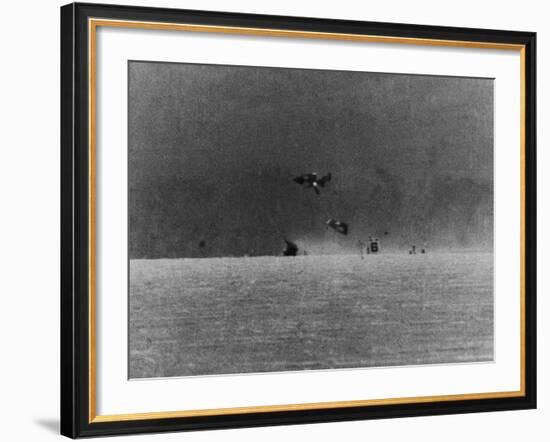 Pieces of a Hot Rod Exploding in Every Direction after an Accident-J^ R^ Eyerman-Framed Photographic Print