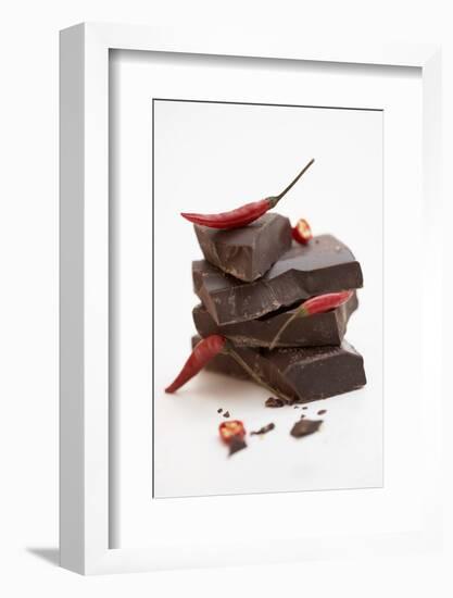 Pieces of Chocolate with Red Chillies-Marc O^ Finley-Framed Photographic Print