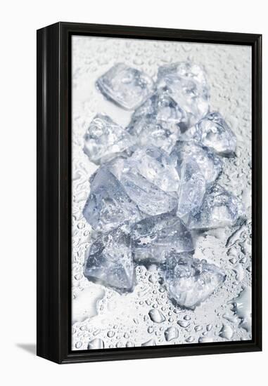 Pieces of Crushed Ice Cubes-Kröger and Gross-Framed Premier Image Canvas