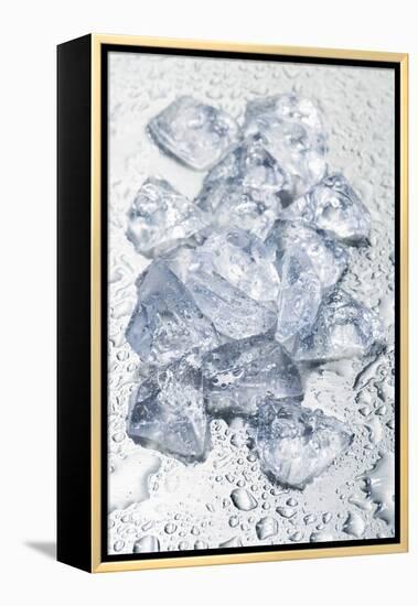 Pieces of Crushed Ice Cubes-Kröger and Gross-Framed Premier Image Canvas