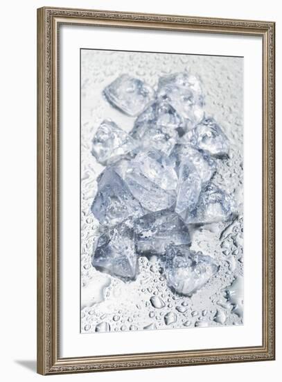 Pieces of Crushed Ice Cubes-Kröger and Gross-Framed Photographic Print