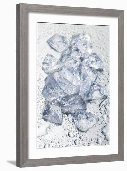 Pieces of Crushed Ice Cubes-Kröger and Gross-Framed Photographic Print