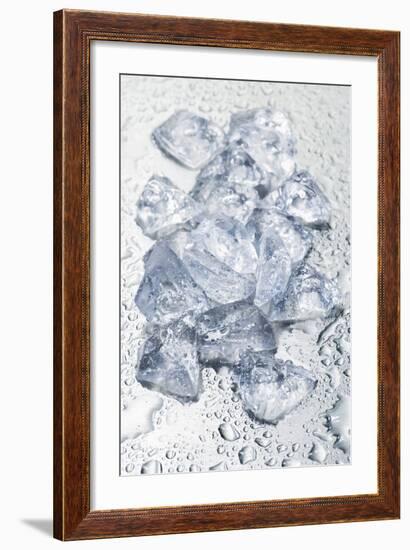 Pieces of Crushed Ice Cubes-Kröger and Gross-Framed Photographic Print