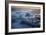 Pieces of glacial ice over black sand being washed by waves, Iceland-Raul Touzon-Framed Photographic Print