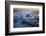 Pieces of glacial ice over black sand being washed by waves, Iceland-Raul Touzon-Framed Photographic Print