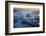 Pieces of glacial ice over black sand being washed by waves, Iceland-Raul Touzon-Framed Photographic Print