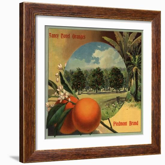 Piedmont Brand - California - Citrus Crate Label-Lantern Press-Framed Art Print