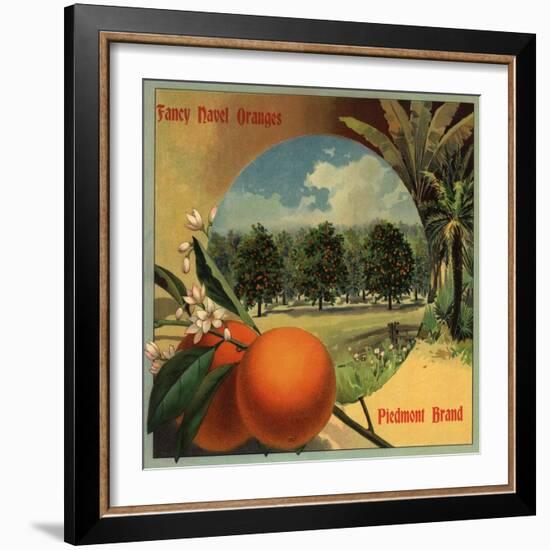 Piedmont Brand - California - Citrus Crate Label-Lantern Press-Framed Art Print