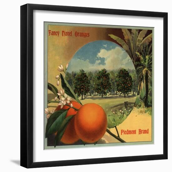Piedmont Brand - California - Citrus Crate Label-Lantern Press-Framed Art Print