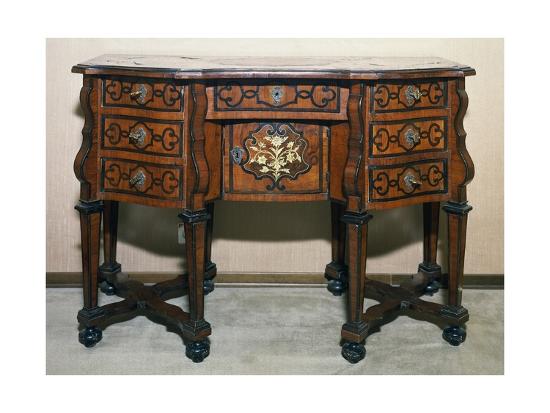 Piedmontese Mazarin Writing Desk Inlaid With Ivory And Ebony Italy Piedmontese Mazarin Writing Desk Inlaid With Ivory And Ebony Italy Giclee Print By Art Com