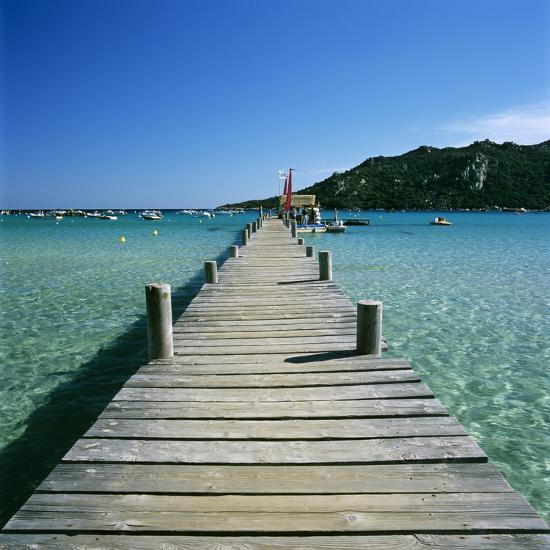 Pier And Bay Plage De Santa Giulia South East Corsica Corsica France Mediterranean Europe Photographic Print By Stuart Black Artcom