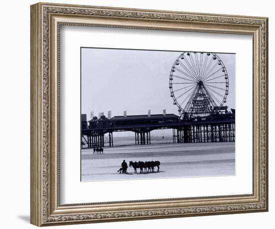 Pier and Donkey Rides, Blackpool, England-Walter Bibikow-Framed Photographic Print