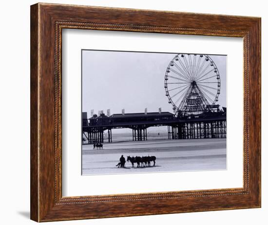 Pier and Donkey Rides, Blackpool, England-Walter Bibikow-Framed Photographic Print