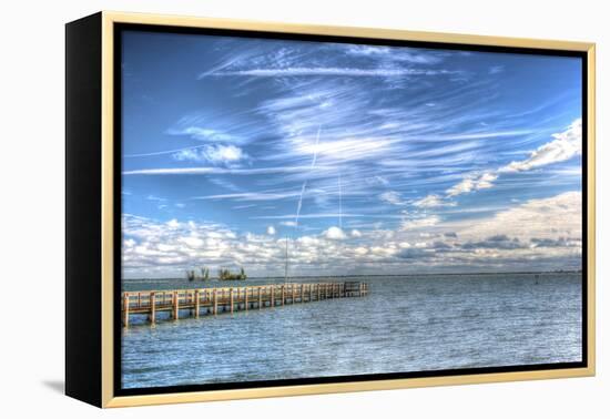 Pier and Island-Robert Goldwitz-Framed Premier Image Canvas