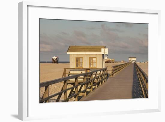 Pier and Sandy Beach-Markus Lange-Framed Photographic Print