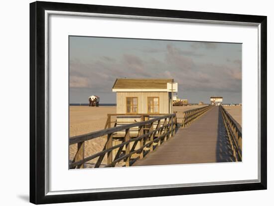 Pier and Sandy Beach-Markus Lange-Framed Photographic Print