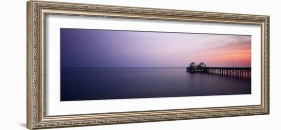 Pier at Dusk, Malibu, California, USA-Walter Bibikow-Framed Photographic Print