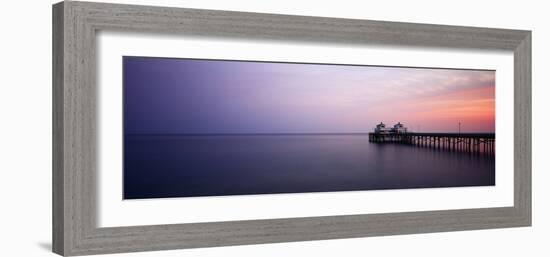 Pier at Dusk, Malibu, California, USA-Walter Bibikow-Framed Photographic Print