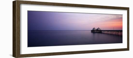 Pier at Dusk, Malibu, California, USA-Walter Bibikow-Framed Photographic Print