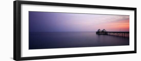 Pier at Dusk, Malibu, California, USA-Walter Bibikow-Framed Photographic Print