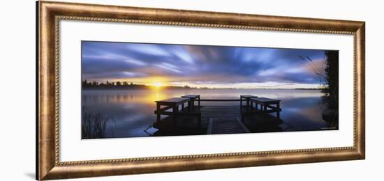 Pier at Dusk, Vuoksi River, Imatra, Finland-null-Framed Photographic Print