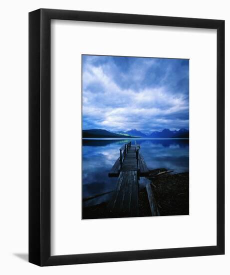 Pier at Lake McDonald Under Clouds-Aaron Horowitz-Framed Photographic Print