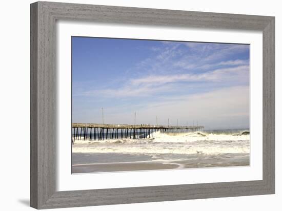 Pier at Nags Head-Martina Bleichner-Framed Art Print