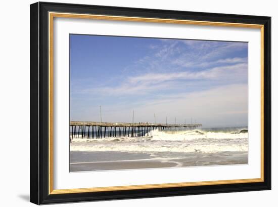 Pier at Nags Head-Martina Bleichner-Framed Art Print