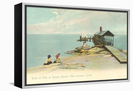 Pier at Ocean Beach, New London, Connecticut-null-Framed Stretched Canvas